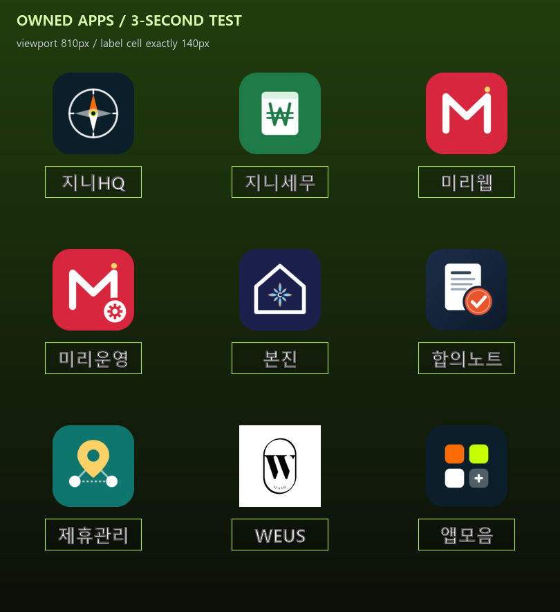 나머지 앱 홈 화면 테스트